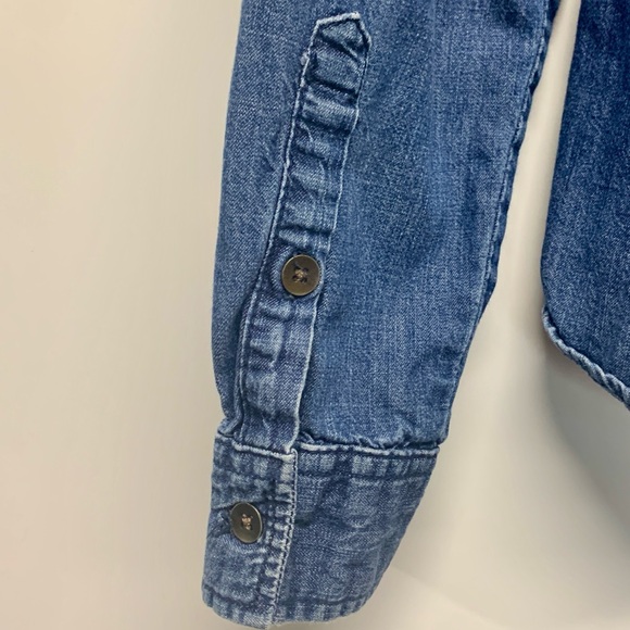 GAP Factory Blue Denim Button Down Shirt - Picture 5 of 10